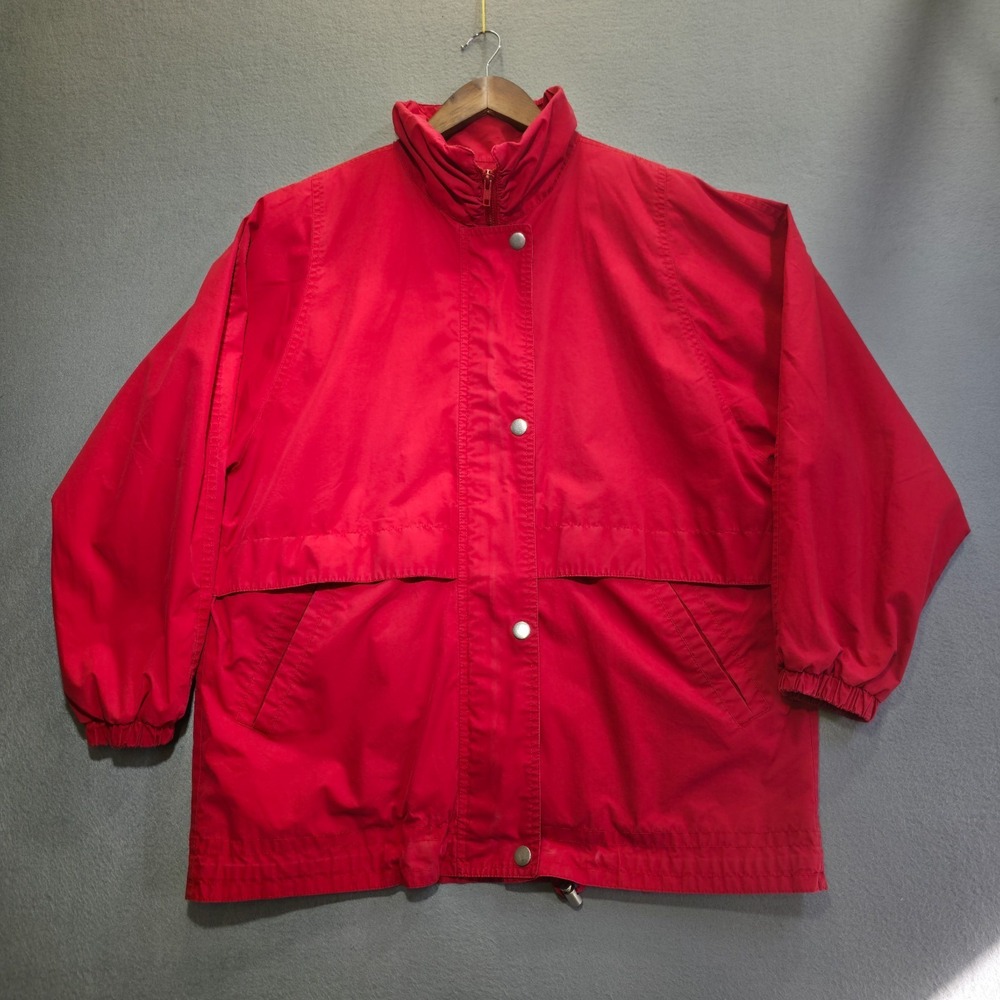Vintage London Fog Men's Red Full Zip Jacket Size Large Made in‎ Mongolia